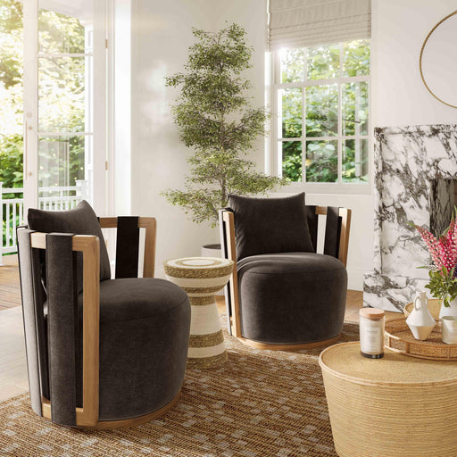 Paolo Upcycled Contract-Grade Fabric Swivel Accent Chair - Dream Home Furniture & Mattress (Waite Park, MN)