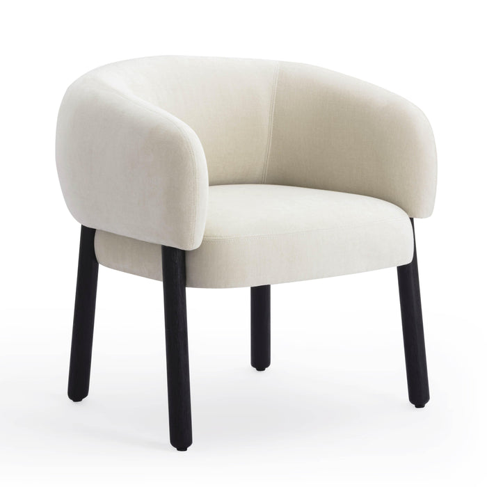 Foxy Cream Performance Basketweave Chenille Accent Chair