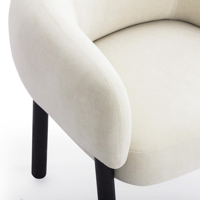 Foxy Cream Performance Basketweave Chenille Accent Chair