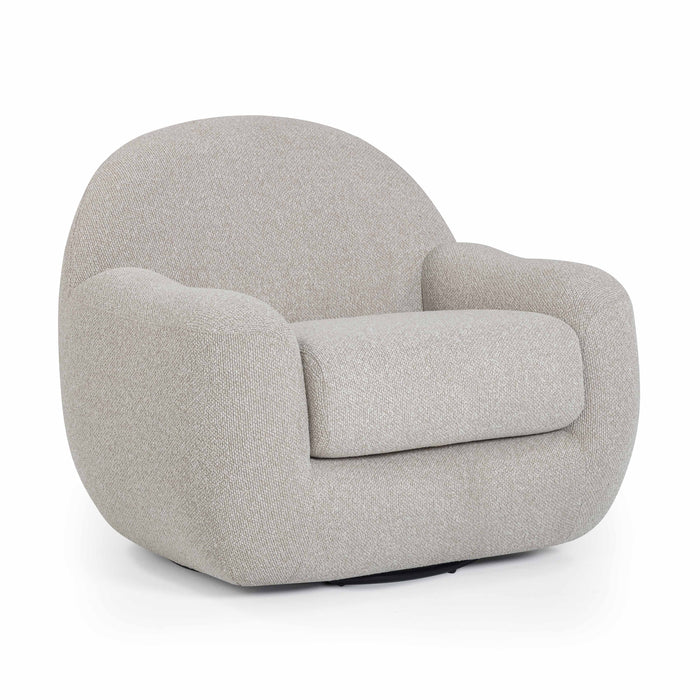 Tiago Warm Grey Performance Boucle Swivel Accent Chair