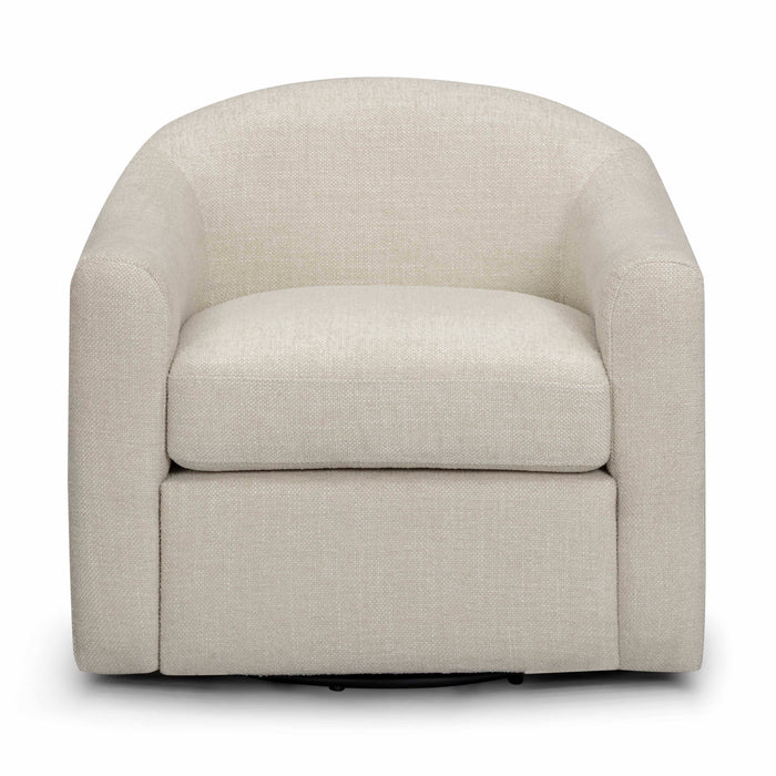 Thao Contract-Grade Basketweave Fabric Swivel Accent Chair
