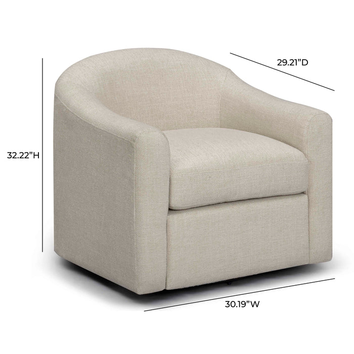 Thao Contract-Grade Basketweave Fabric Swivel Accent Chair