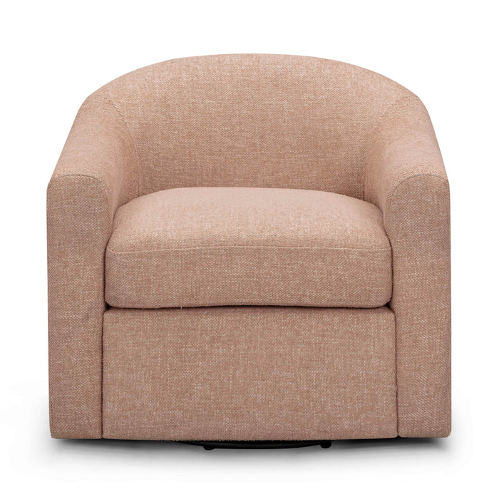 Thao Contract-Grade Basketweave Fabric Swivel Accent Chair