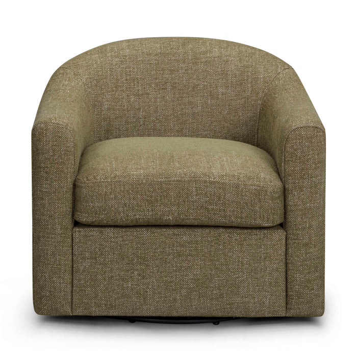 Thao Contract-Grade Basketweave Fabric Swivel Accent Chair