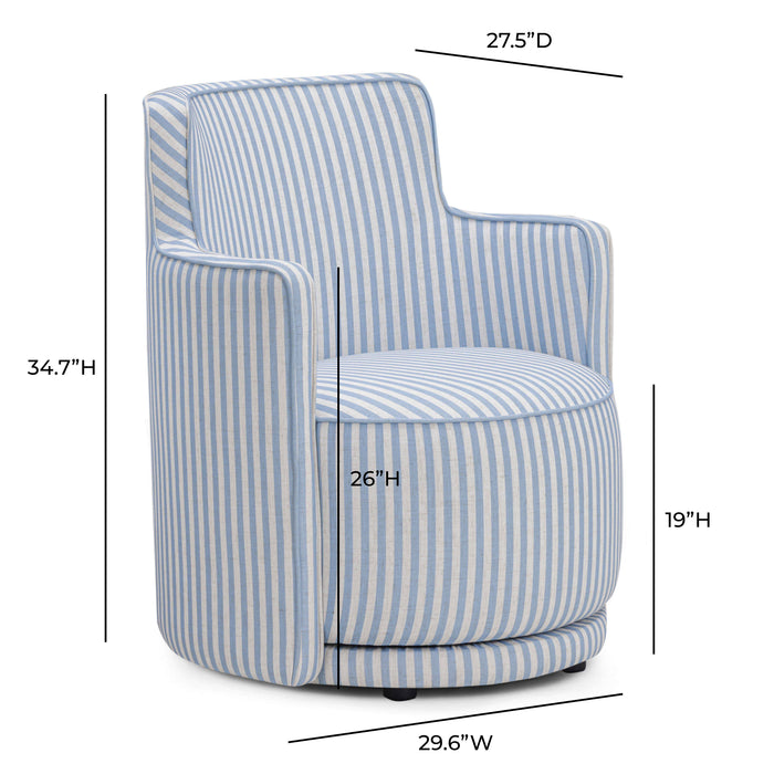Passe Striped Linen Swivel Chair - Dream Home Furniture & Mattress (Waite Park, MN)