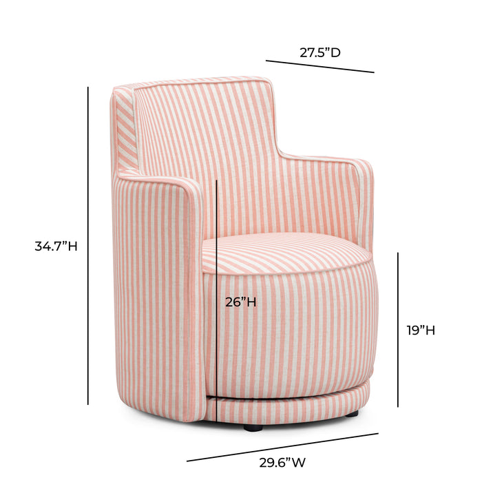 Passe Striped Linen Swivel Chair - Dream Home Furniture & Mattress (Waite Park, MN)