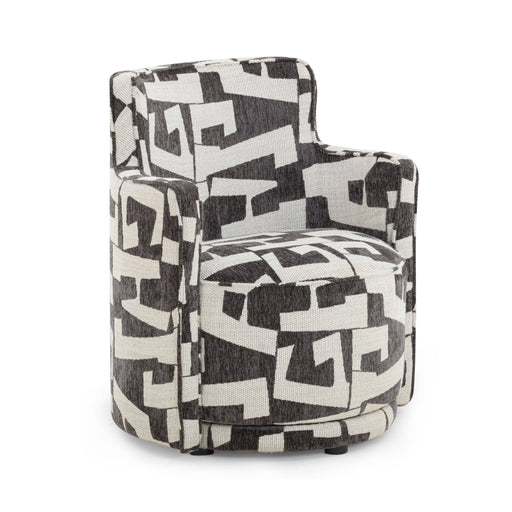 Passe Black Performance Jacquard Swivel Chair - Dream Home Furniture & Mattress (Waite Park, MN)