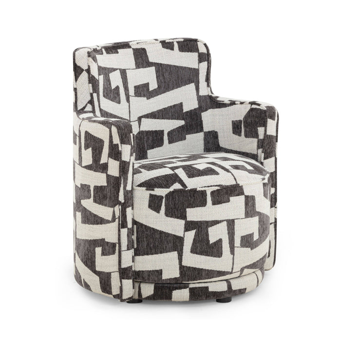 Passe Black Performance Jacquard Swivel Chair