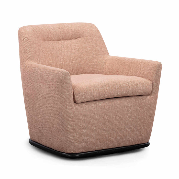 Mado Peach Textured Contract-Grade Fabric Swivel Accent Chair