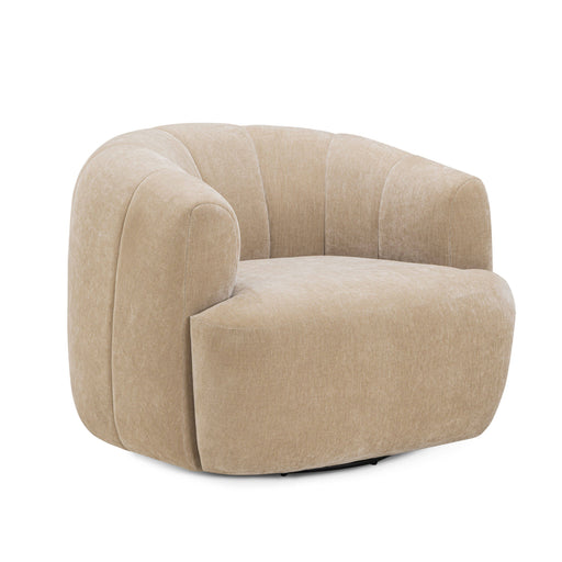 Jasmine Upcycled Contract-Grade Basketweave Fabric Swivel Accent Chair - Dream Home Furniture & Mattress (Waite Park, MN)