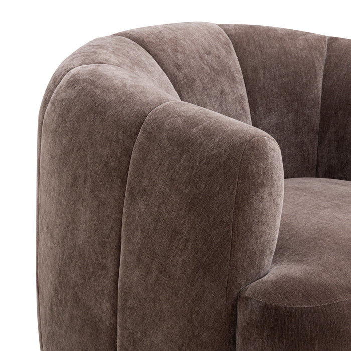 Jasmine Upcycled Contract-Grade Basketweave Fabric Swivel Accent Chair