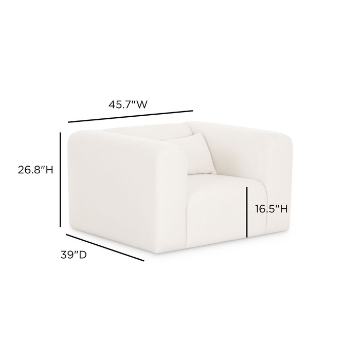 Tarra Cream Performance Chenille Armchair