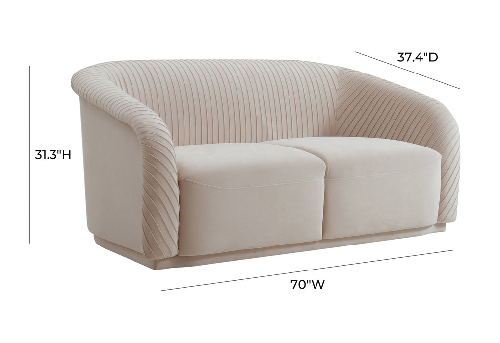 Yara 70" Pleated Performance Velvet Loveseat