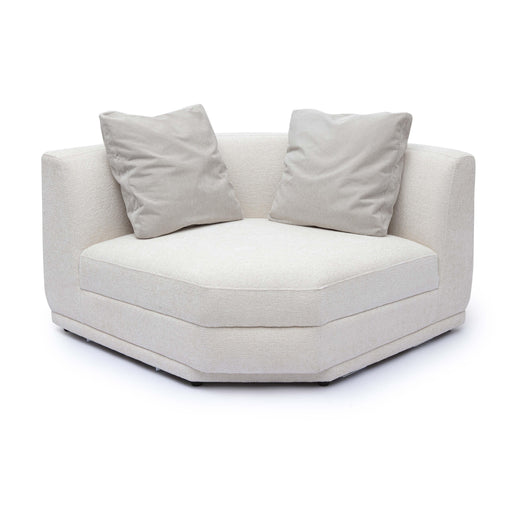 Perry Cream Performance Chenille Modular Wedge Corner Chair - Dream Home Furniture & Mattress (Waite Park, MN)