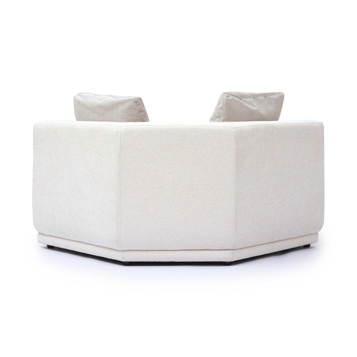 Perry Cream Performance Chenille Modular Wedge Corner Chair