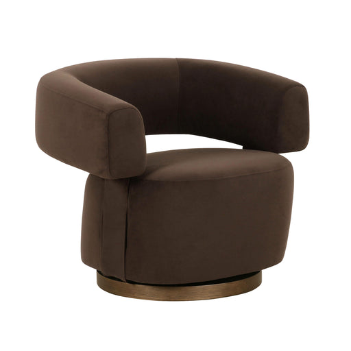River Chocolate Brown Performance Velvet Swivel Accent Chair - Dream Home Furniture & Mattress (Waite Park, MN)
