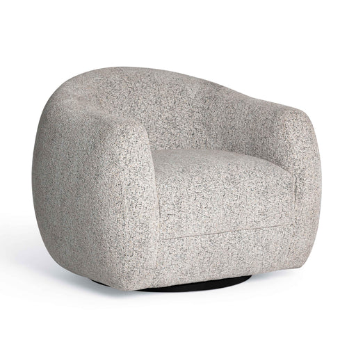 Judy Black and White Woven Performance Fabric Swivel Chair - Dream Home Furniture & Mattress (Waite Park, MN)