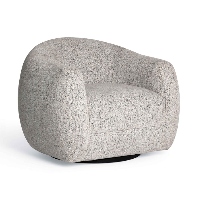 Judy Black and White Woven Performance Fabric Swivel Chair - Dream Home Furniture & Mattress (Waite Park, MN)