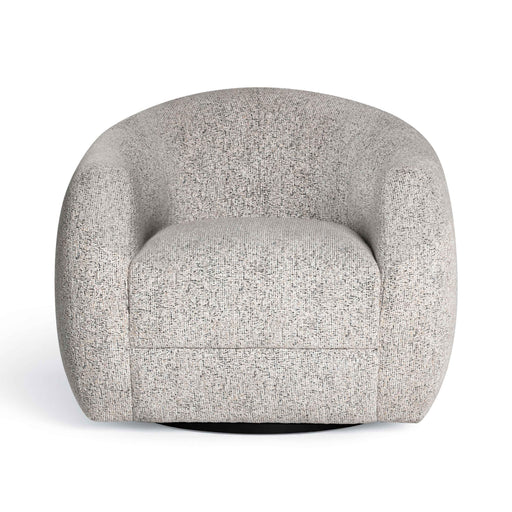 Judy Black and White Woven Performance Fabric Swivel Chair - Dream Home Furniture & Mattress (Waite Park, MN)
