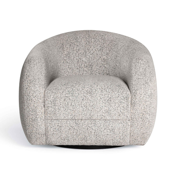 Judy Black and White Woven Performance Fabric Swivel Chair - Dream Home Furniture & Mattress (Waite Park, MN)