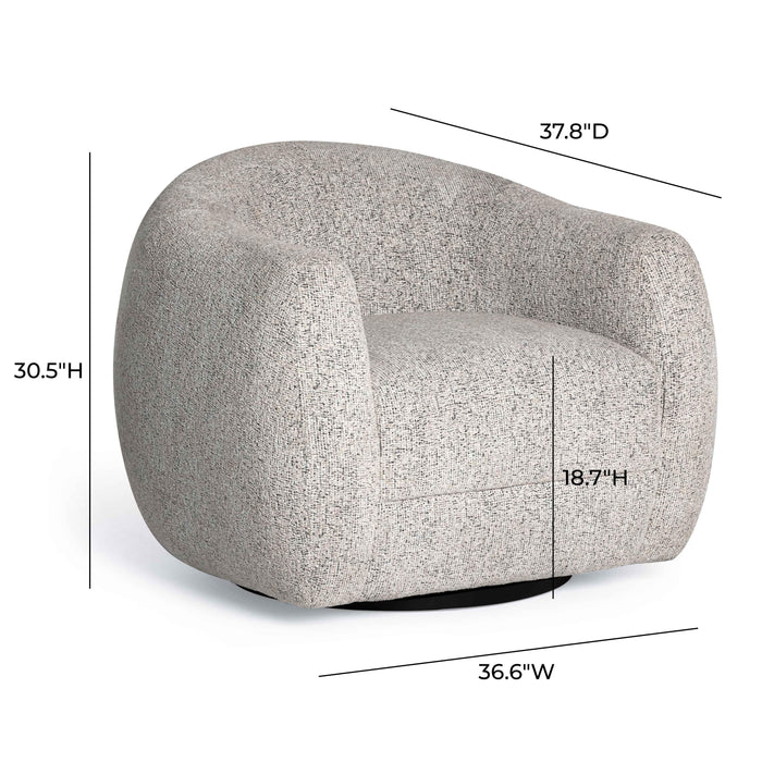Judy Black and White Woven Performance Fabric Swivel Chair - Dream Home Furniture & Mattress (Waite Park, MN)