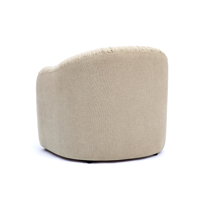 Pamela Tan Performance Chenille Tasseled Lounge Accent Chair - Dream Home Furniture & Mattress (Waite Park, MN)