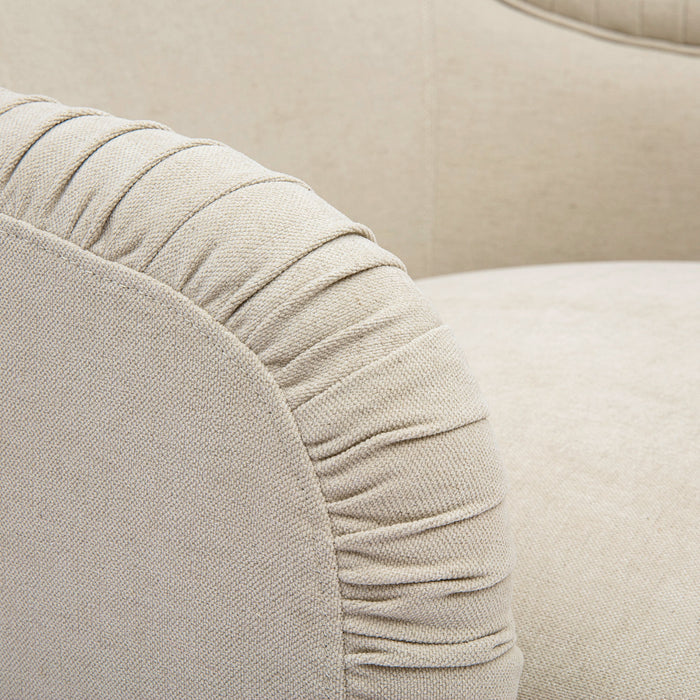 Pamela Tan Performance Chenille Tasseled Lounge Accent Chair - Dream Home Furniture & Mattress (Waite Park, MN)