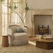 Pamela Tan Performance Chenille Tasseled Lounge Accent Chair - Dream Home Furniture & Mattress (Waite Park, MN)