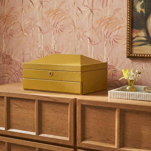 Knox Mustard Yellow Vegan Leather Contract-Grade Jewelry Box - Dream Home Furniture & Mattress (Waite Park, MN)