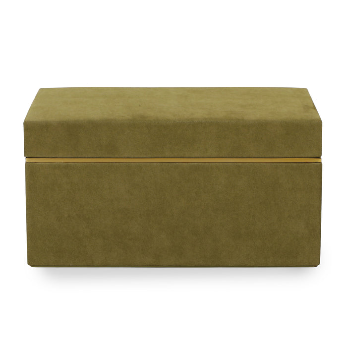 Pisa Green Vegan Suede Contract-Grade Storage Box