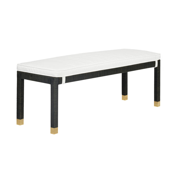 Amara 50" Woven Rattan Performance Fabric Bench - Dream Home Furniture & Mattress (Waite Park, MN)
