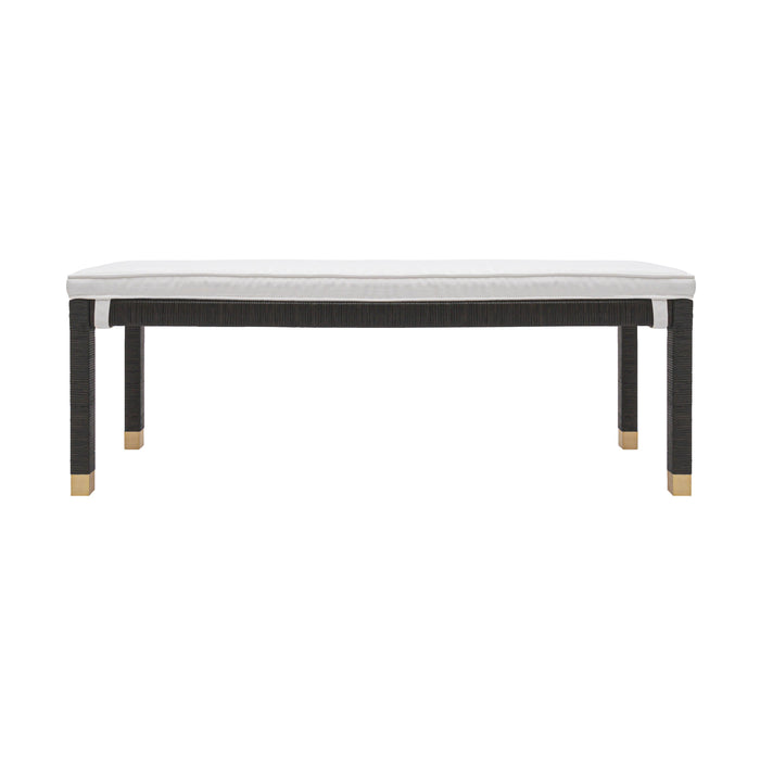 Amara 50" Woven Rattan Performance Fabric Bench - Dream Home Furniture & Mattress (Waite Park, MN)
