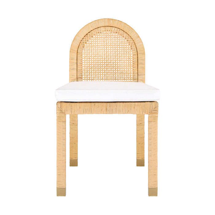 Amara Natural Rattan and Performance Fabric Arched Back Dining Chair - Dream Home Furniture & Mattress (Waite Park, MN)