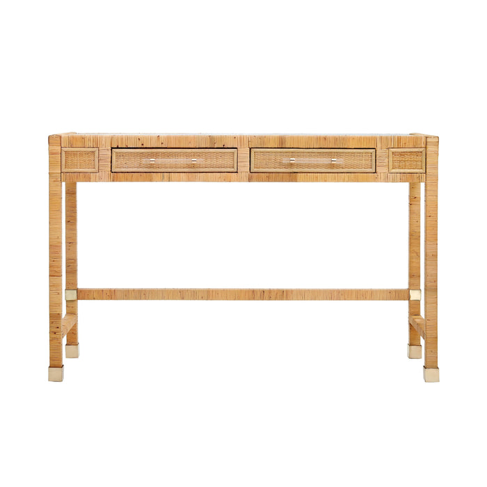 Amara 47" Woven Rattan Desk - Dream Home Furniture & Mattress (Waite Park, MN)