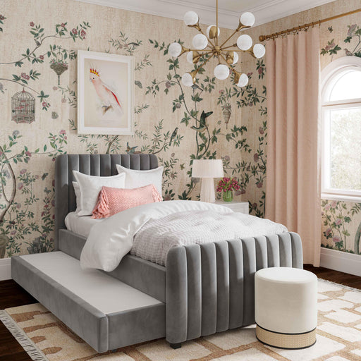Angela Performance Velvet Trundle Bed in Twin - Dream Home Furniture & Mattress (Waite Park, MN)