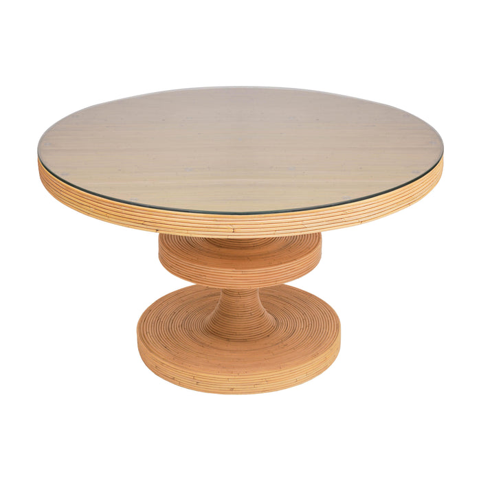Apollonia 51" Natural Rattan Round Dining Table - Dream Home Furniture & Mattress (Waite Park, MN)