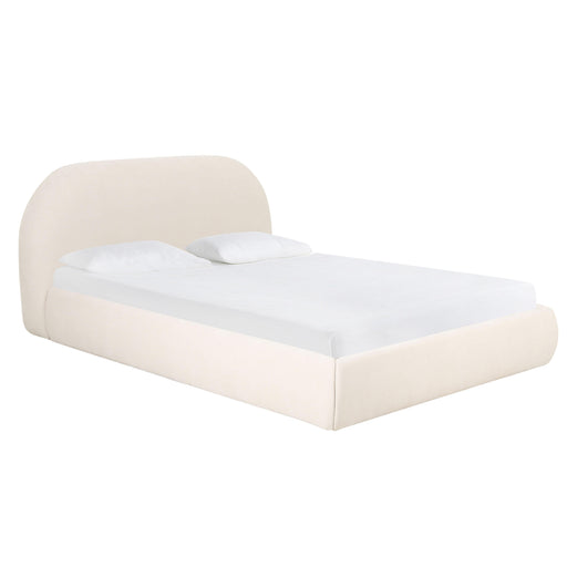 Bara Cream Textured Performance Velvet Bed - Dream Home Furniture & Mattress (Waite Park, MN)