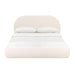 Bara Cream Textured Performance Velvet Bed - Dream Home Furniture & Mattress (Waite Park, MN)