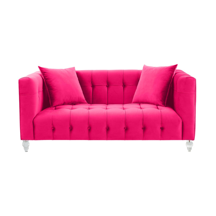 Bea 66" Hot Pink Performance Velvet Loveseat - Dream Home Furniture & Mattress (Waite Park, MN)
