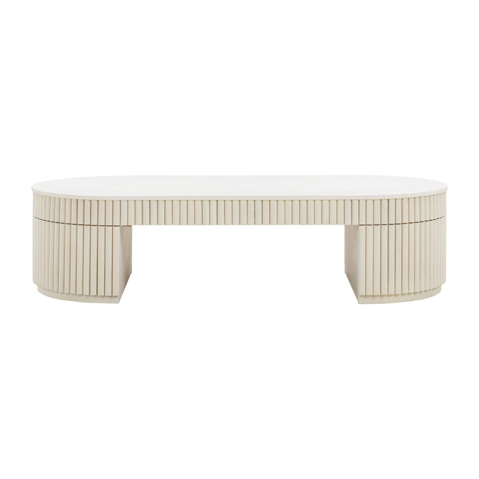 Bella 48" Cream Oval Coffee Table