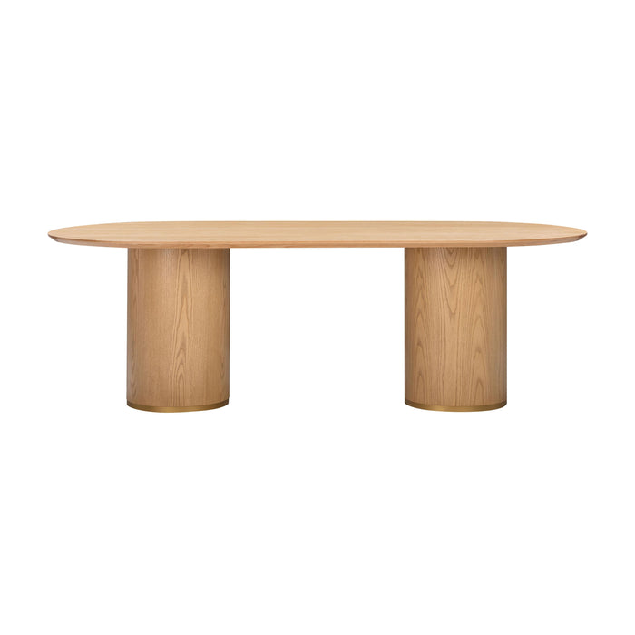 Brandy 95" Natural Ash Wood Oval Dining Table - Dream Home Furniture & Mattress (Waite Park, MN)