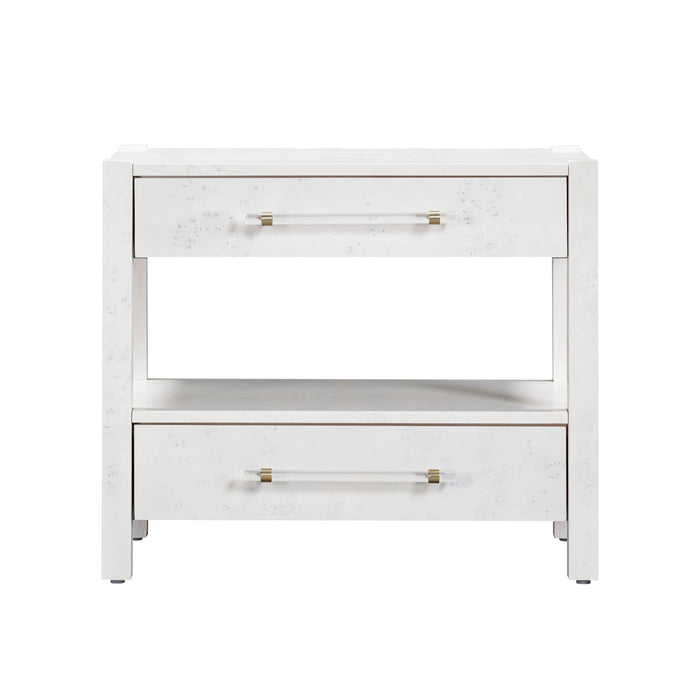 Brandyss 26" Burl 2-Drawer Nightstand - Dream Home Furniture & Mattress (Waite Park, MN)