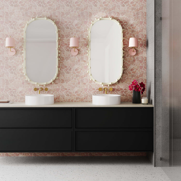 Bubbles Ivory Oval Wall Mirror (17"X31.5"-22.6"X42")