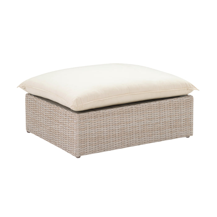 Cali 39" Natural Wicker Outdoor Ottoman / Coffee Table - Dream Home Furniture & Mattress (Waite Park, MN)
