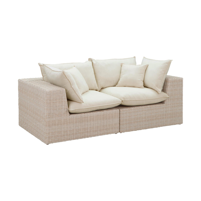 Cali 80" Natural Wicker Outdoor Modular Loveseat - Dream Home Furniture & Mattress (Waite Park, MN)