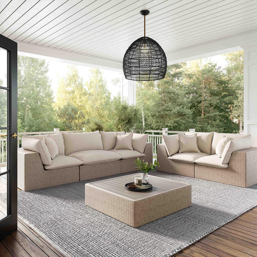 Cali 80" Natural Wicker Outdoor Modular Loveseat - Dream Home Furniture & Mattress (Waite Park, MN)