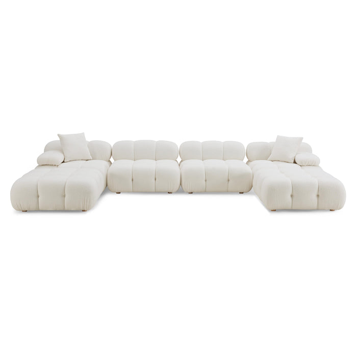 Calliope 6-piece Performance Vegan Shearling Modular U-Sectional - Dream Home Furniture & Mattress (Waite Park, MN)