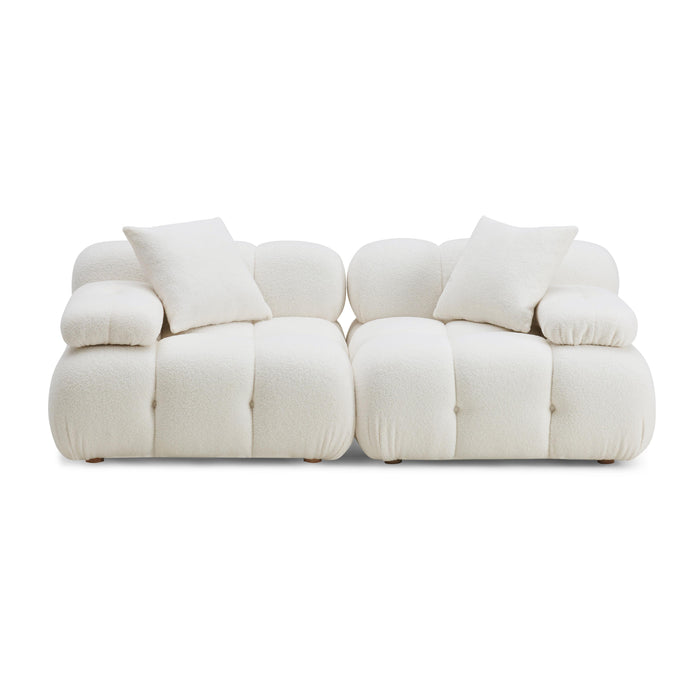 Calliope 79" Performance Vegan Shearling Modular Loveseat - Dream Home Furniture & Mattress (Waite Park, MN)