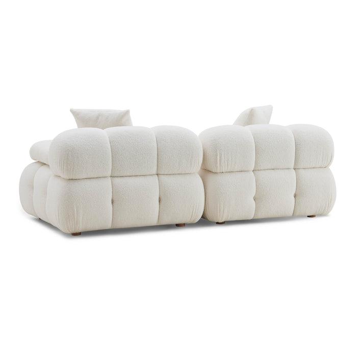 Calliope 79" Performance Vegan Shearling Modular Loveseat - Dream Home Furniture & Mattress (Waite Park, MN)