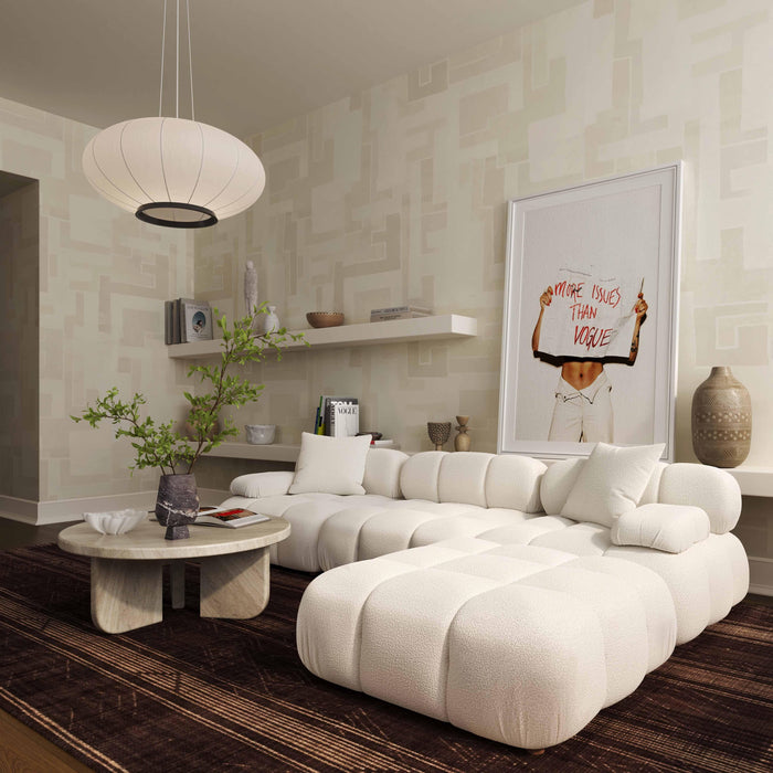 Calliope Performance Vegan Shearling Modular Armless Chair - Dream Home Furniture & Mattress (Waite Park, MN)